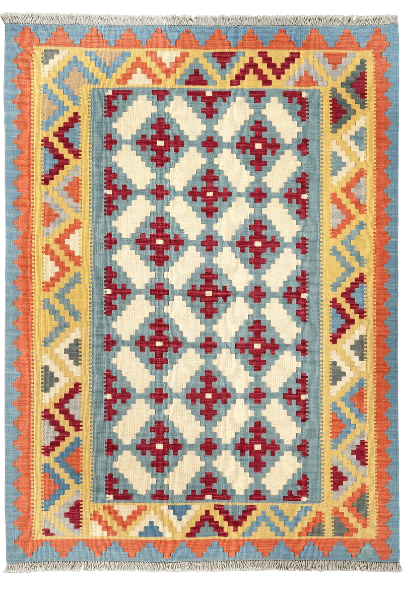 Kelim Gashgai · Handgewebt – Blau, 180x129 cm
