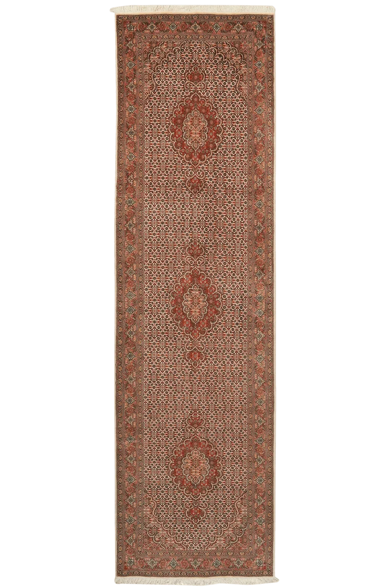 Tabriz 50 Raj · Handgeknüpft – Beige, 301x83 cm