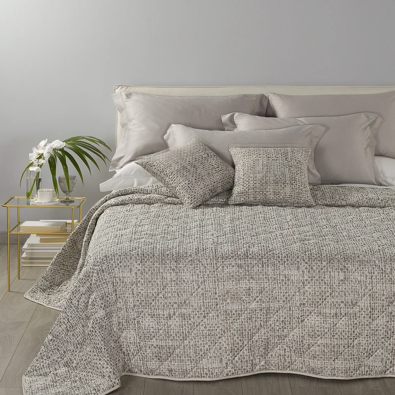 Copriletto Primaverile smeralda in Raso Jacquard 80 gr/mq