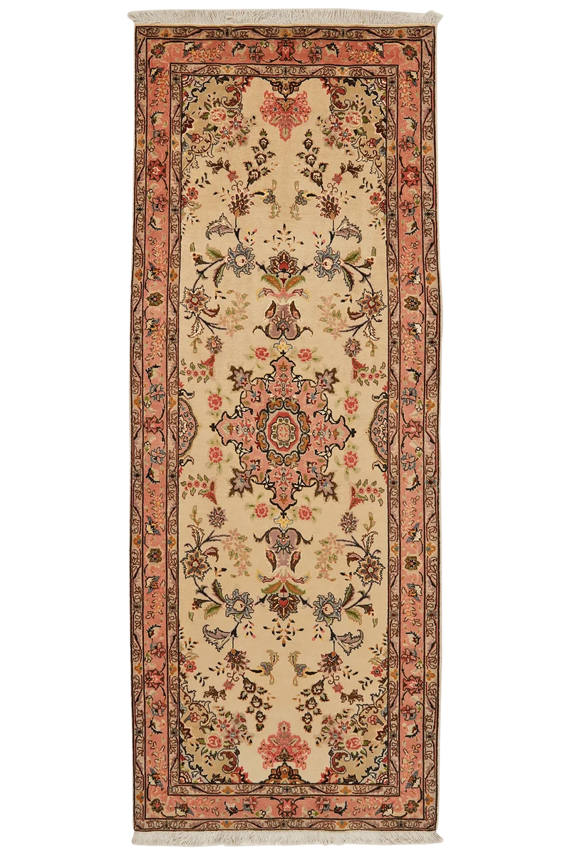 Tabriz 50 Raj · Handgeknüpft – Beige, 209x80 cm