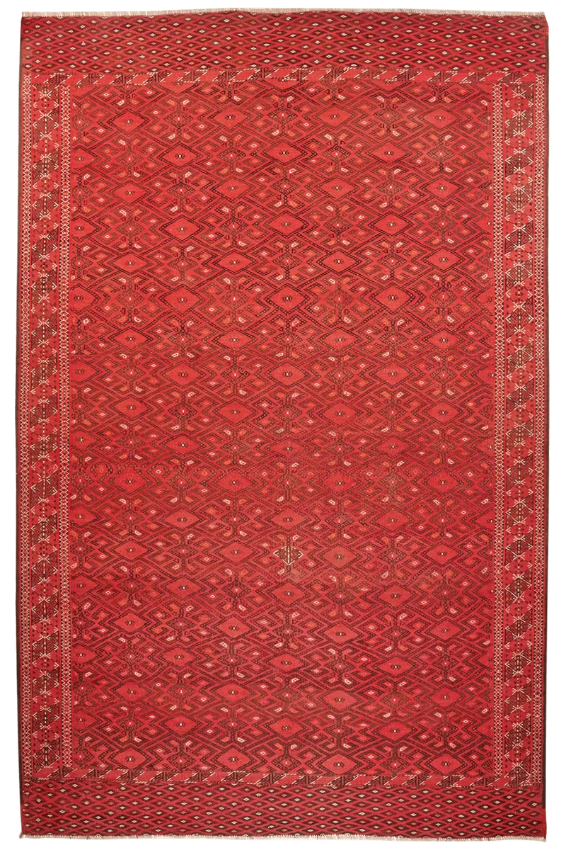 Kelim Turkman · Handgewebt – Rot, 331x215 cm