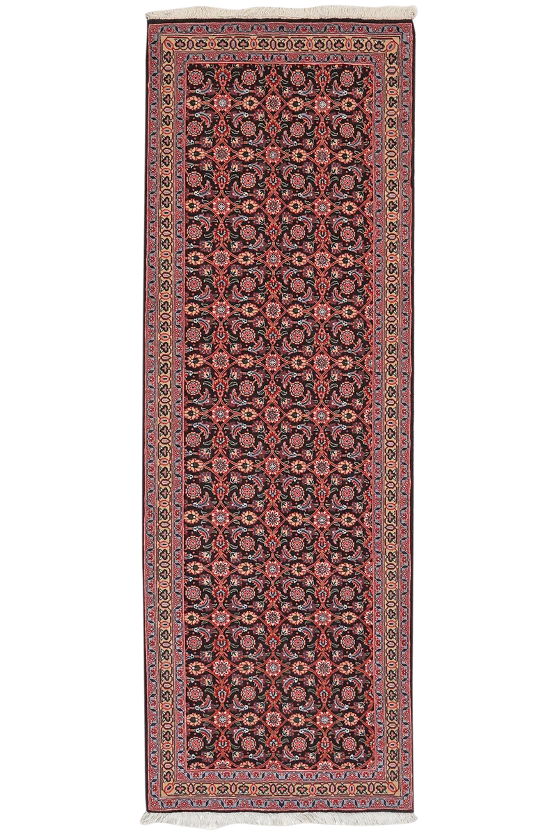 Tabriz 50 Raj · Handgeknüpft – Schwarz, 196x65 cm