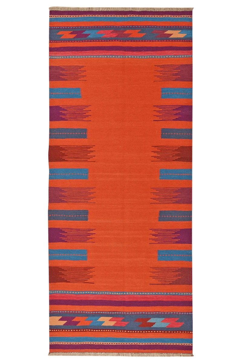Kelim Gashgai · Handgewebt – Rot, 249x106 cm