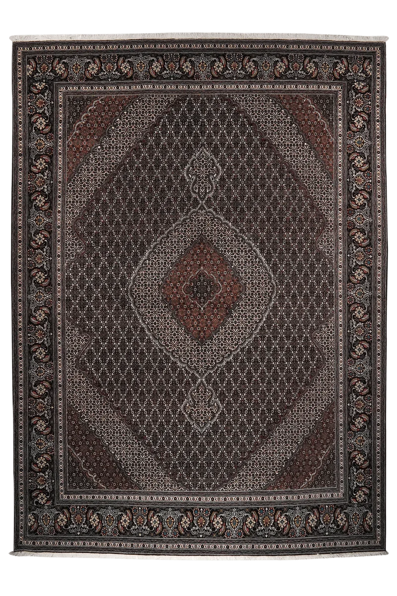 Tabriz 40 Raj · Handgeknüpft – Schwarz, 361x257 cm
