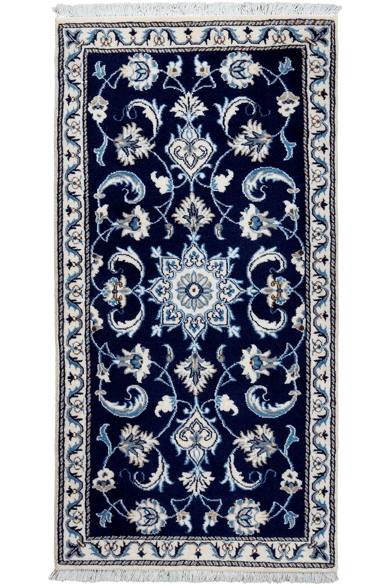 Nain 12La · Handgeknüpft – Blau, 136x67 cm