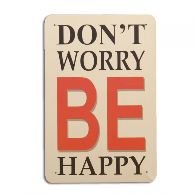 Metallschild DON'T WORRY 30x20cm Vintage Schild Retro-Design