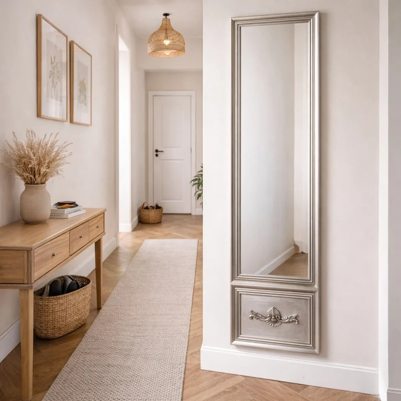 Barock Spiegel IMPRESS silber 180x60cm Holzrahmen