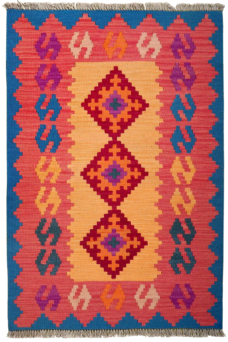 Kelim Gashgai · Handgewebt – Orange, 125x85 cm