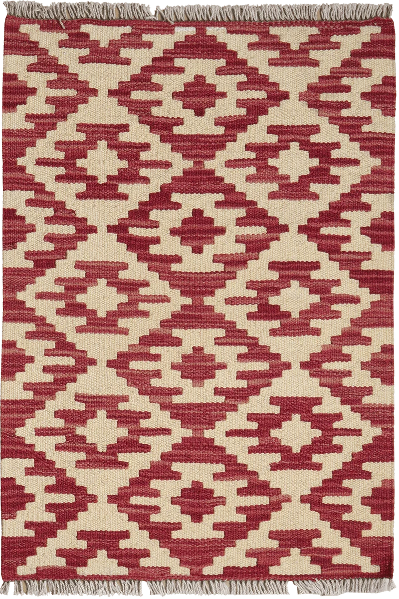 Kelim Gashgai · Handgewebt – Rot, 88x62 cm