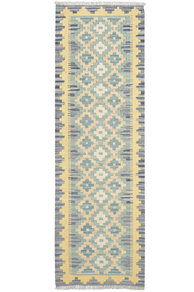 Kelim Gashgai · Handgewebt – Grün, 187x59 cm