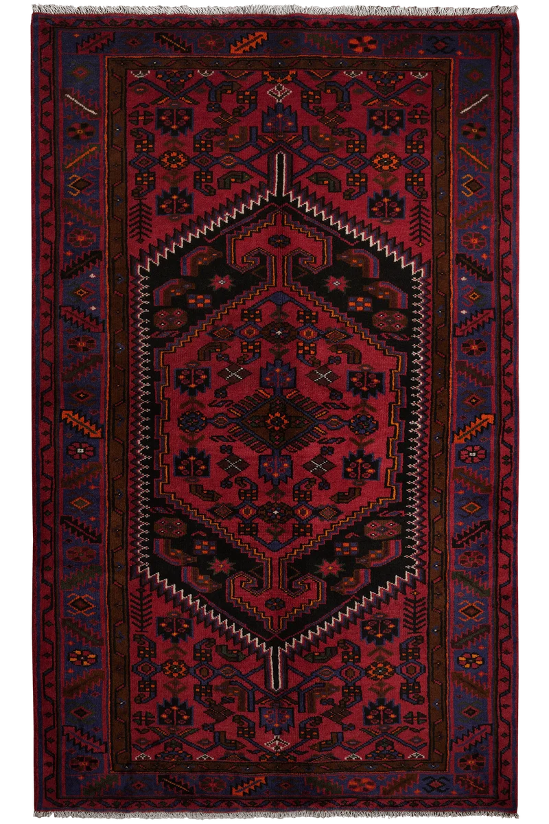 Khamseh · Handgeknüpft – Blau, 222x133 cm