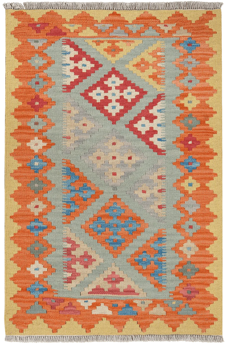 Kelim Gashgai · Handgewebt – Blau, 129x85 cm