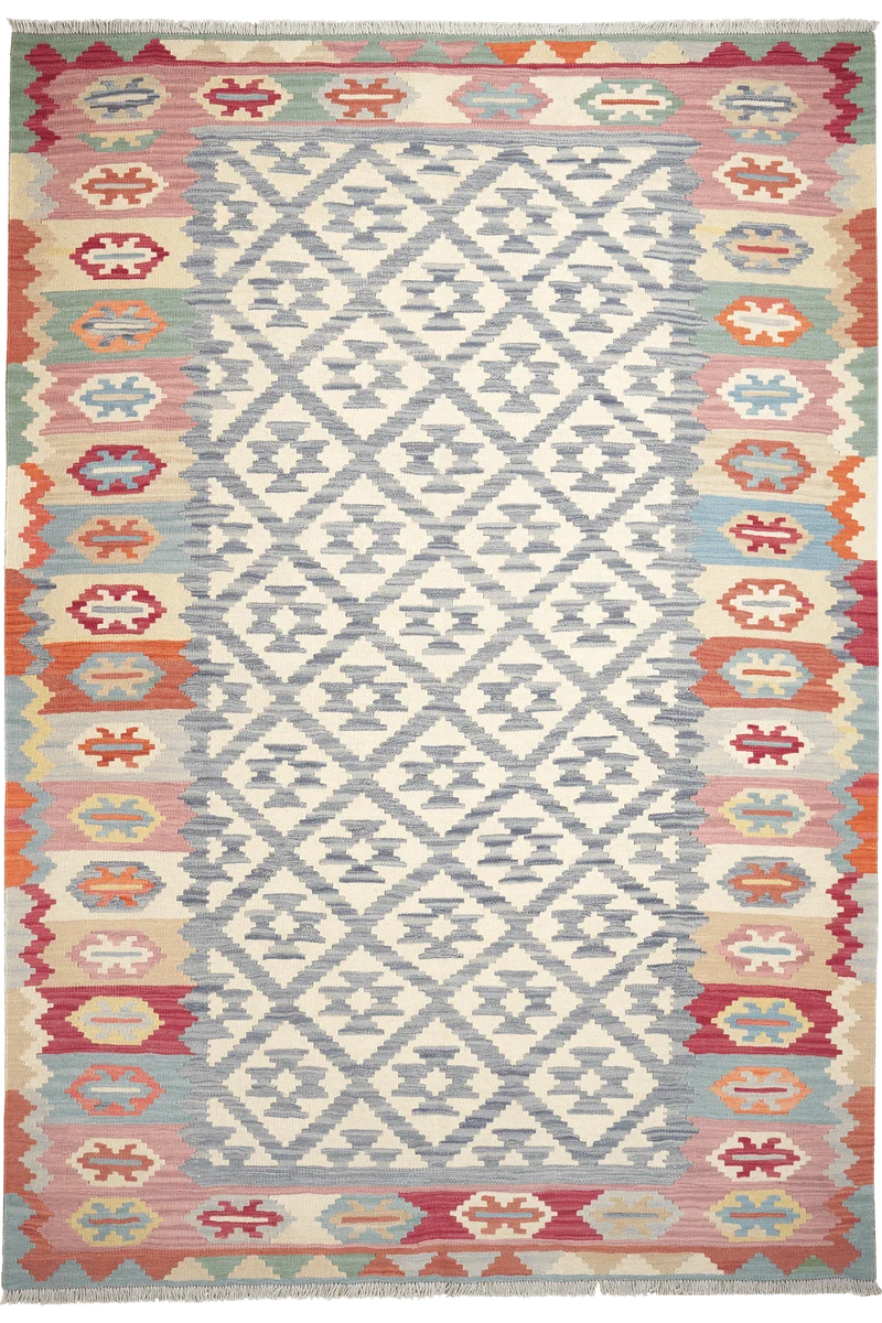 Kelim Gashgai · Handgewebt – Blau, 258x176 cm