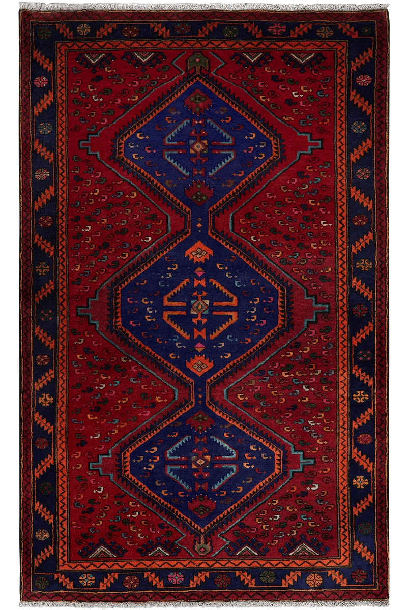 Khamseh · Handgeknüpft – Rot, 241x148 cm