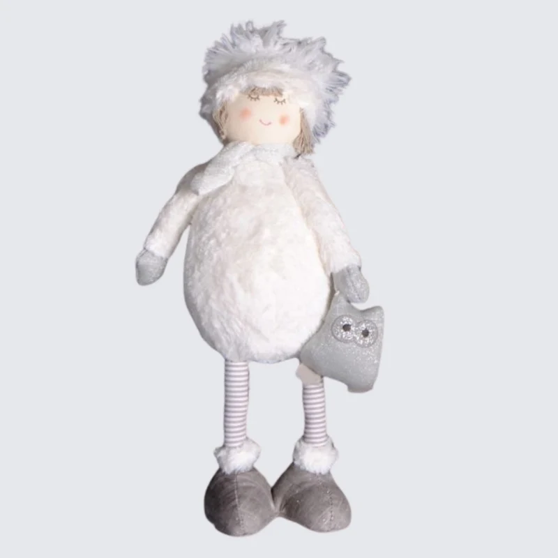 SIA Wintermädchen mit Eulentasche 44cm Weihnachten Figur