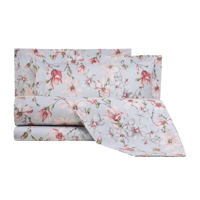 Completo Lenzuola elegant flowers Floreale in Flanella