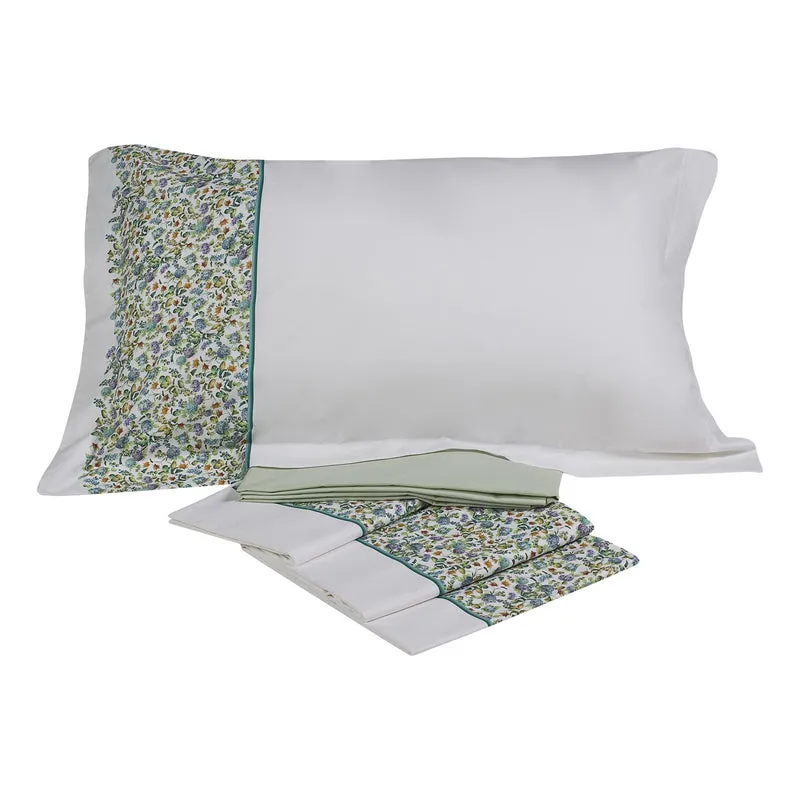 Completo Lenzuola little jungle b Floreale in Percalle Luisiana