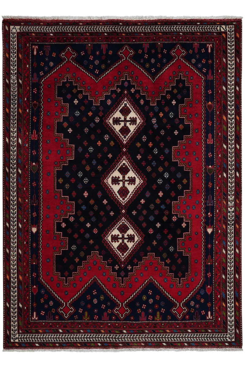 Afshar · Handgeknüpft – Blau, 226x164 cm