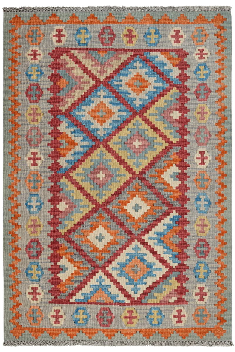 Kelim Gashgai · Handgewebt – Rot, 182x126 cm