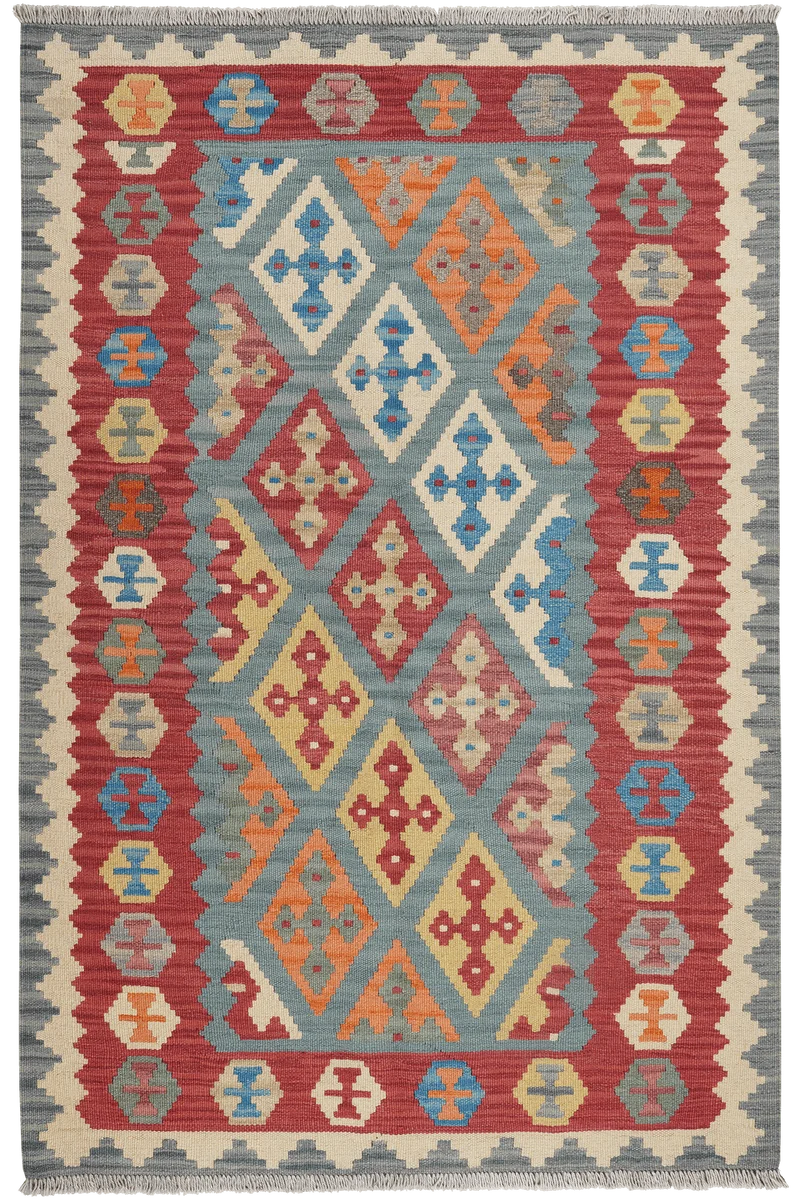 Kelim Gashgai · Handgewebt – Blau, 178x118 cm