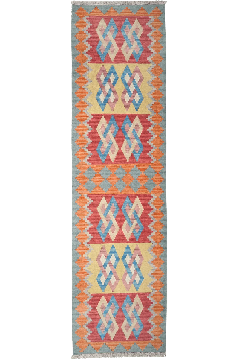 Kelim Gashgai · Handgewebt – Bunt, 246x66 cm