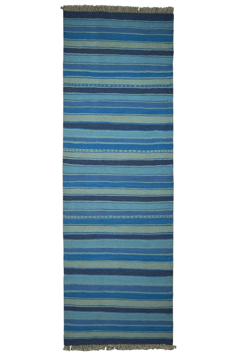 Kelim Gashgai · Handgewebt – Blau, 199x66 cm