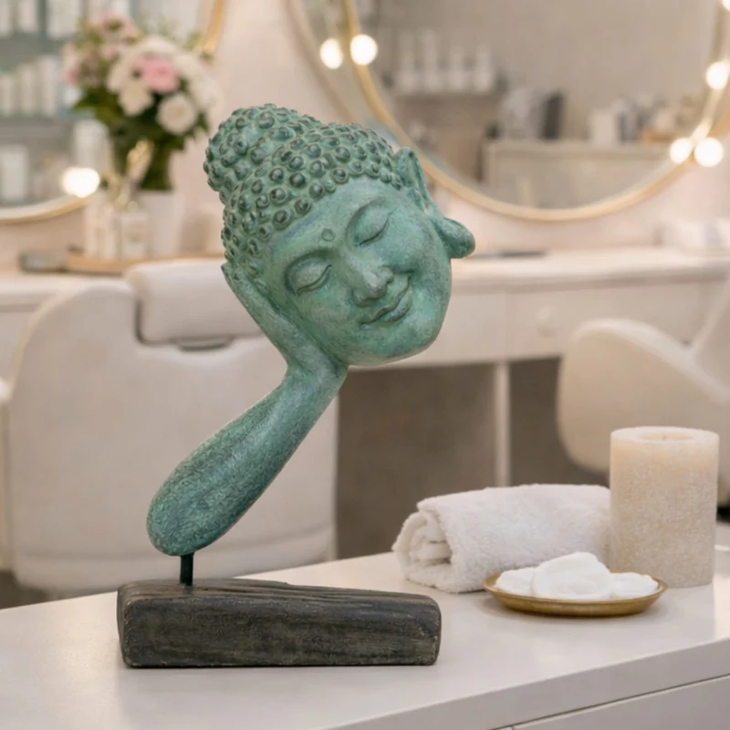 Buddha Statue RELAX ca. H72cm Antik-Grün