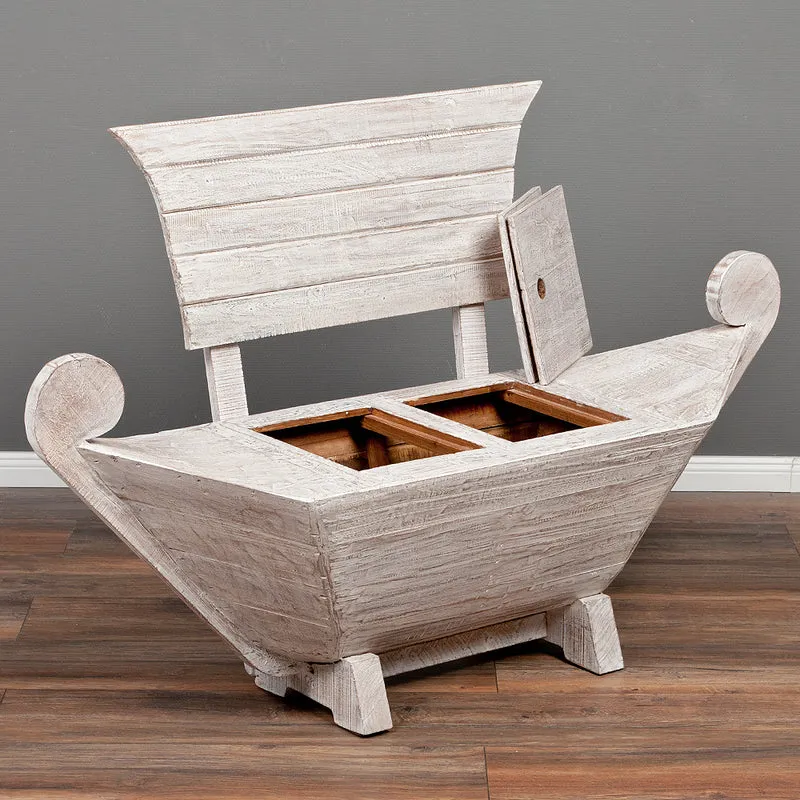 Sitzbank BARCO ca. L155cm White Wash Mahagoni Teak