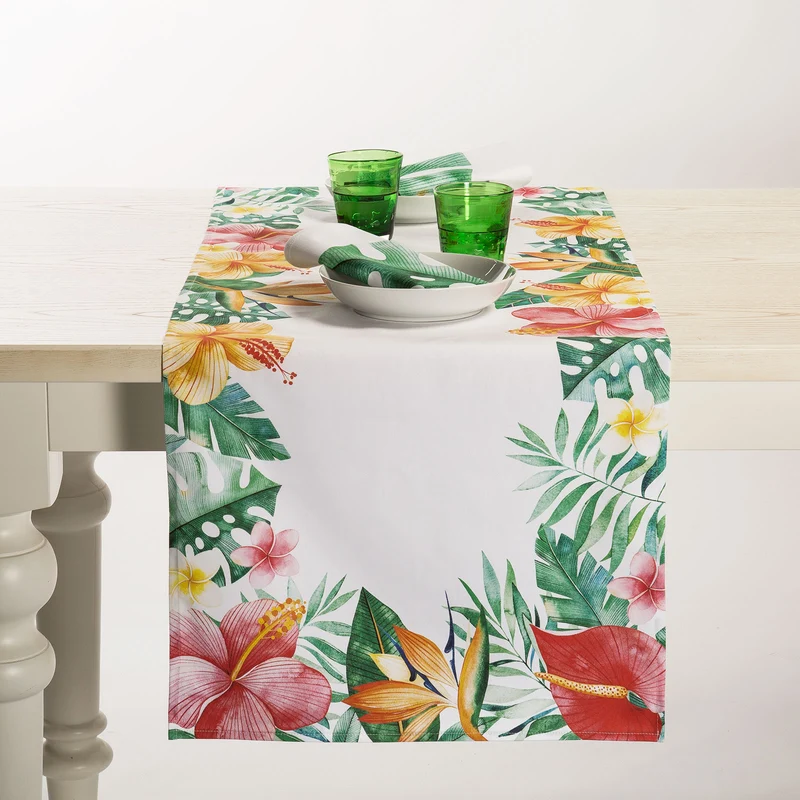Runner tavola tropical Floreale in Cotone