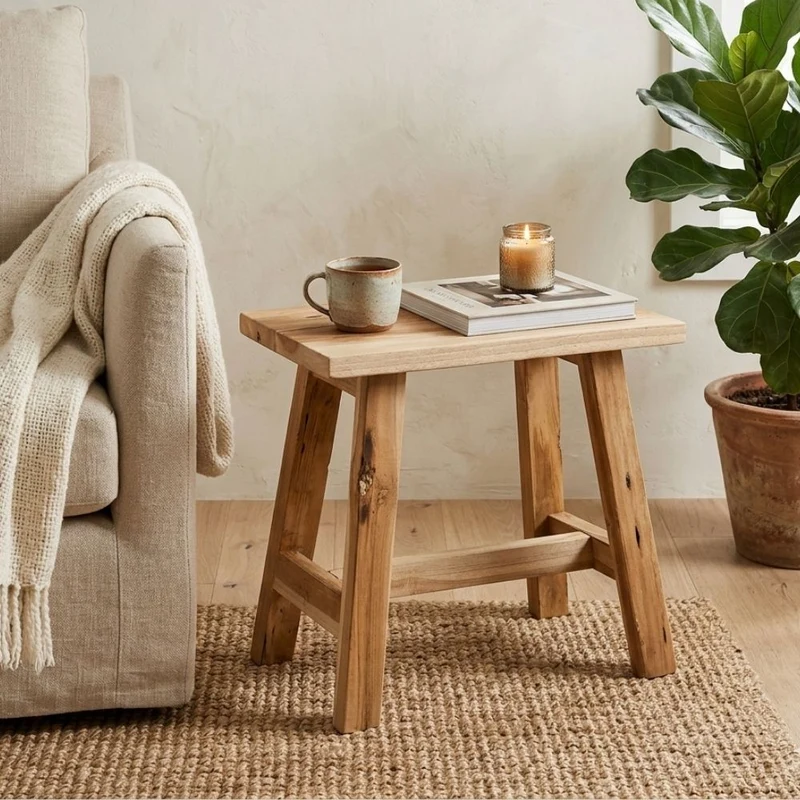 Hocker GEMI recyceltes Teak Natural ca. L50cm Beistelltisch