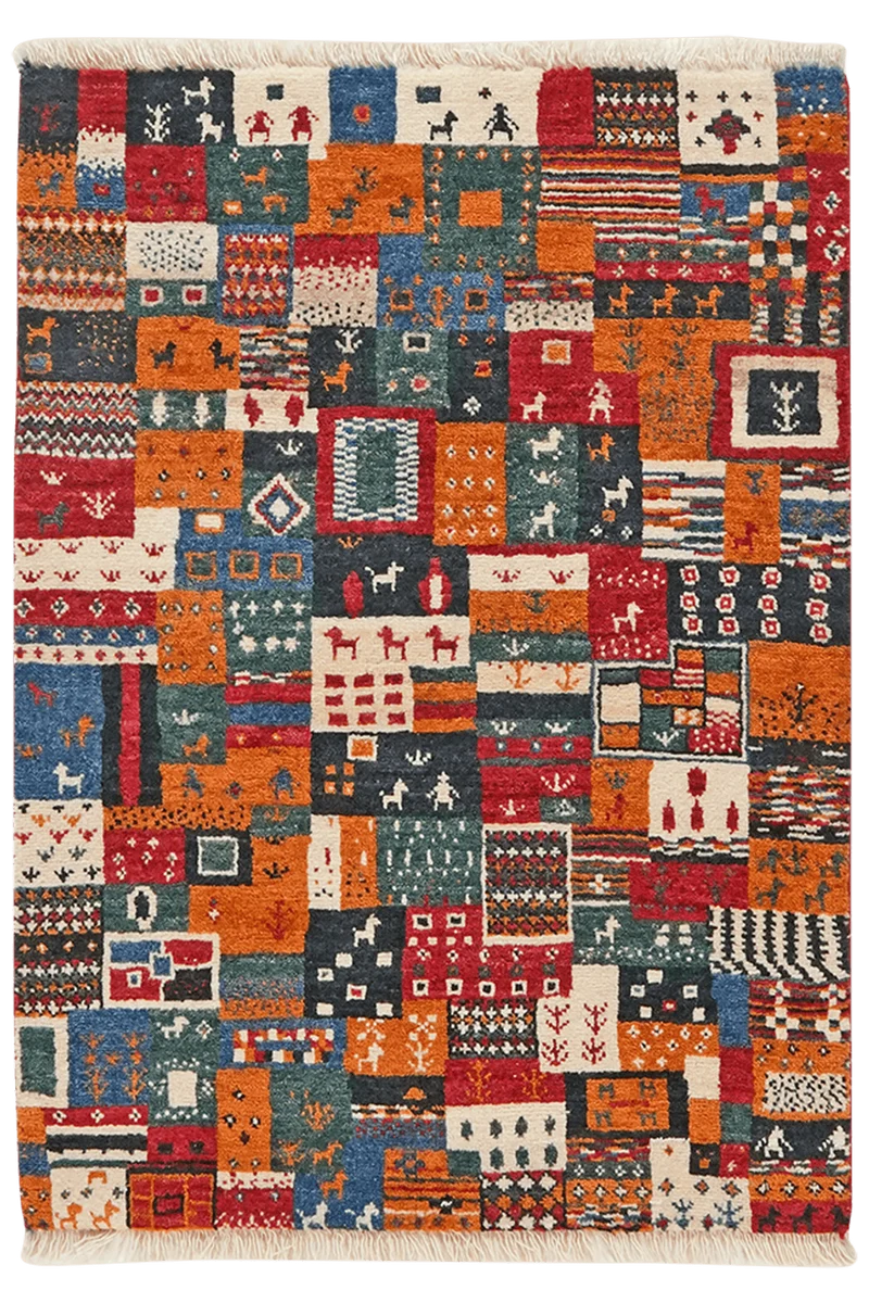 Rizbaf · Handgeknüpft – Bunt, 93x67 cm