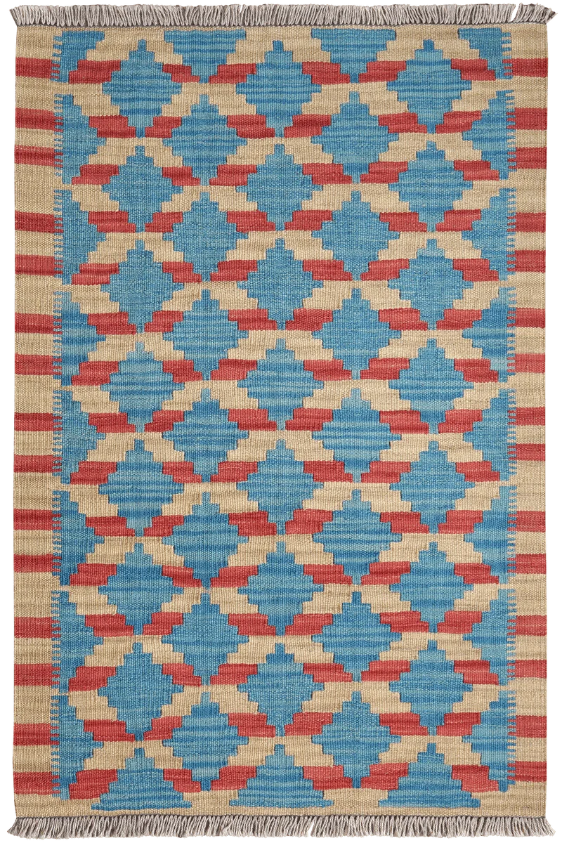 Kelim Gashgai · Handgewebt – Blau, 120x79 cm