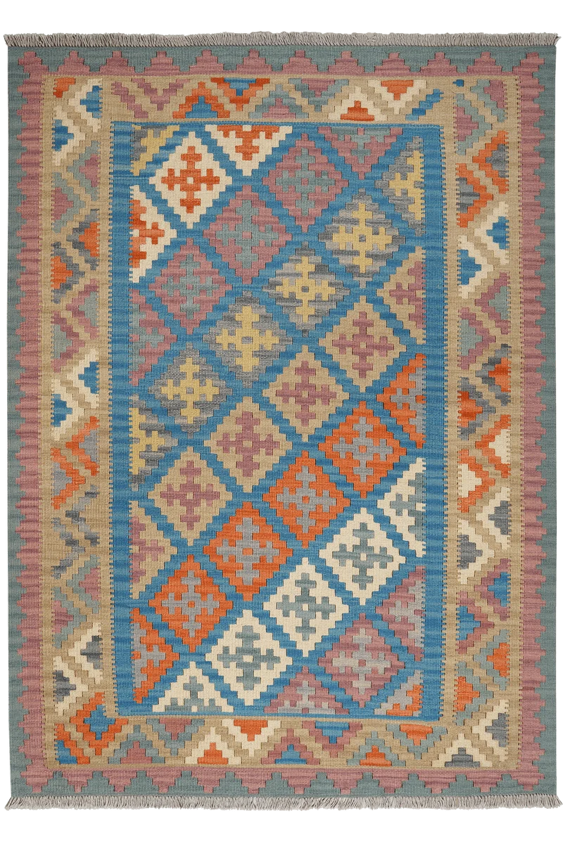 Kelim Gashgai · Handgewebt – Blau, 176x128 cm