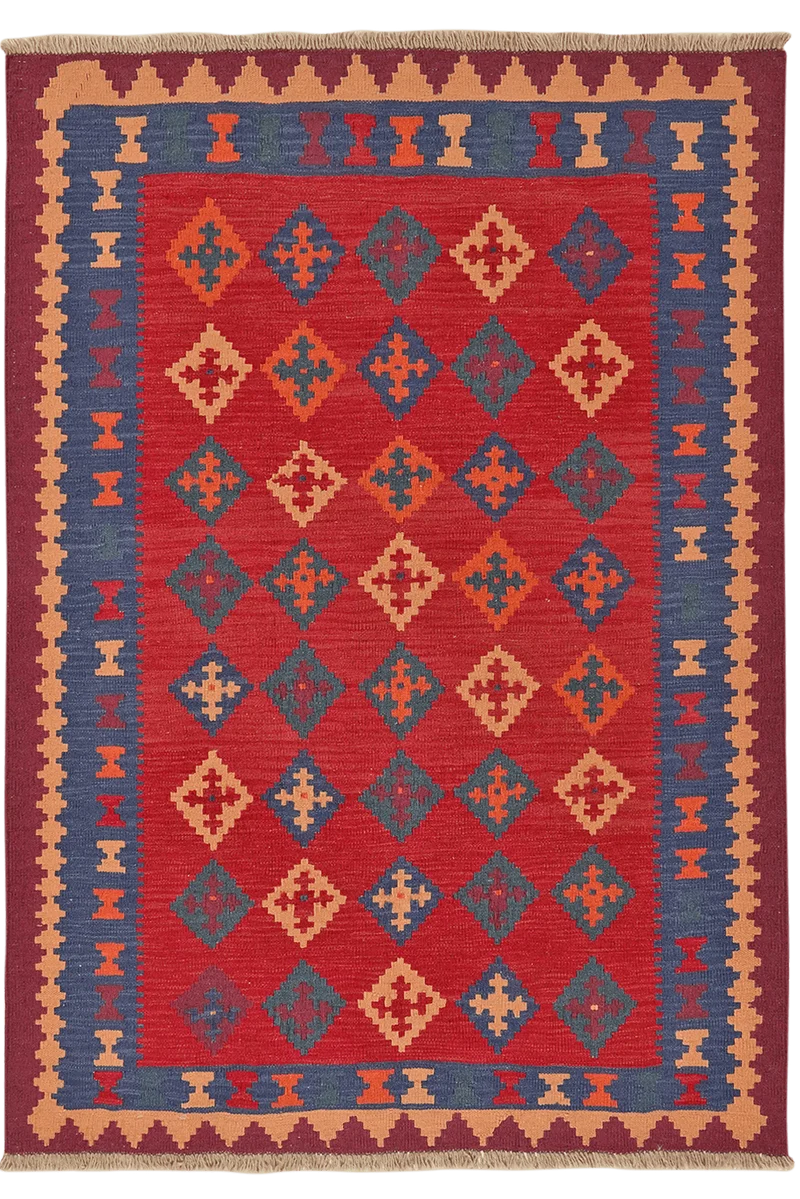 Kelim Gashgai · Handgewebt – Rot, 178x126 cm