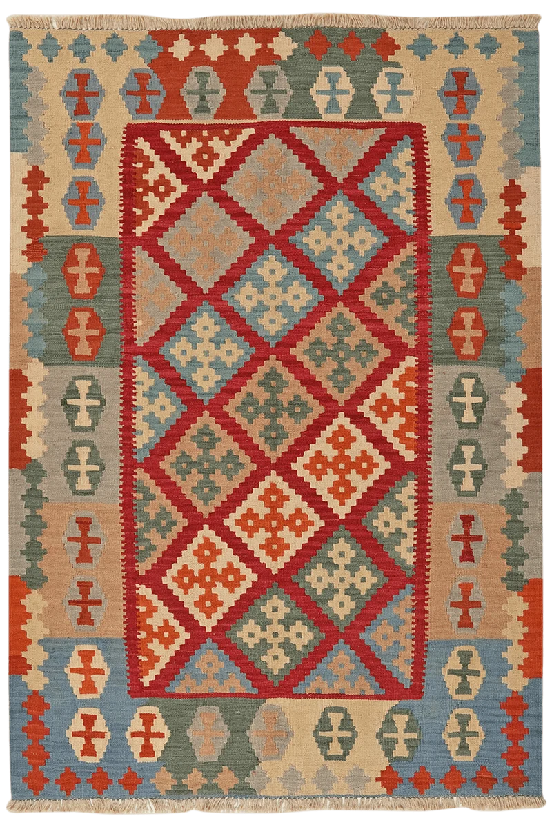 Kelim Gashgai · Handgewebt – Rot, 178x123 cm