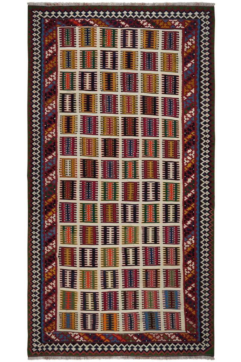 Kelim Gashgai Old · Handgewebt – Beige, 278x146 cm