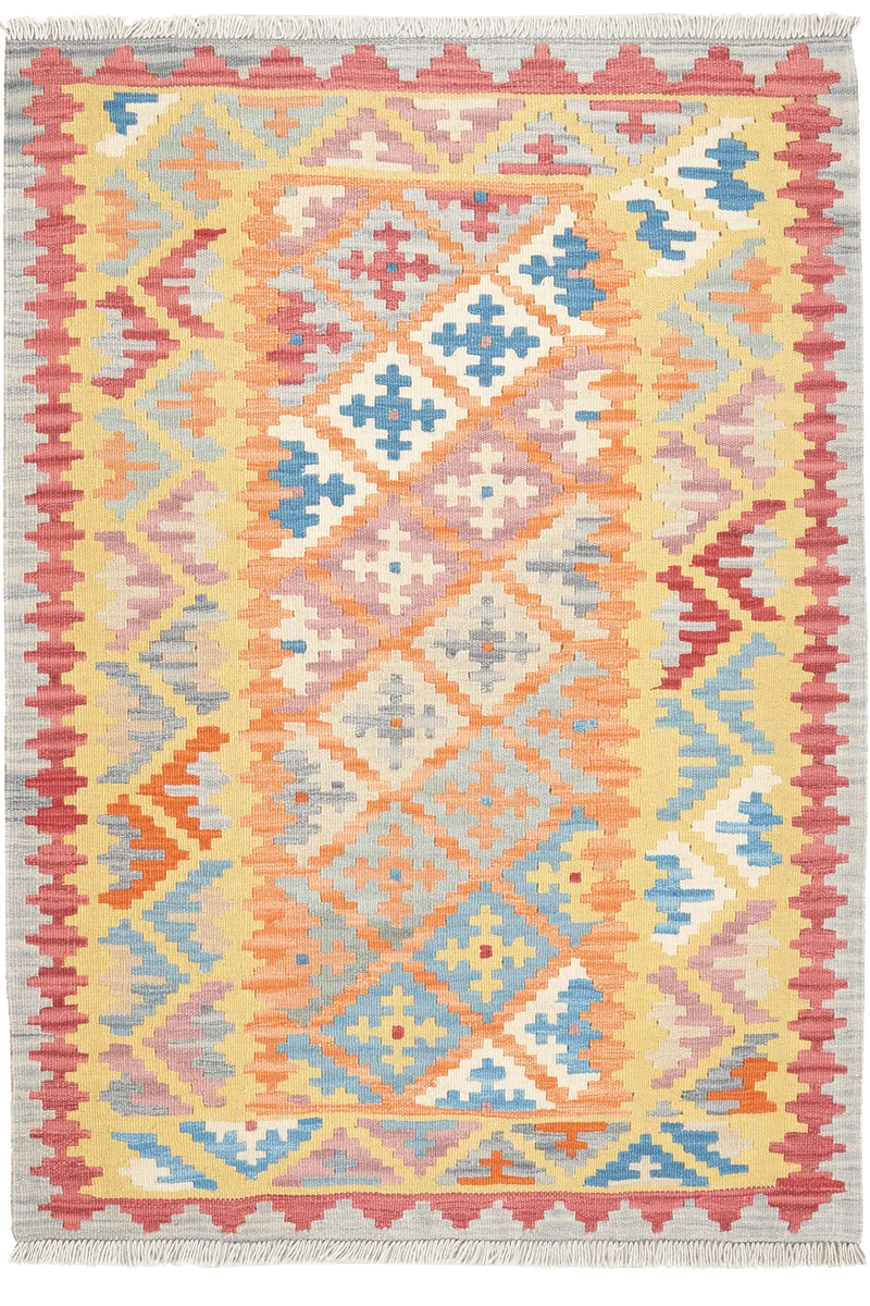 Kelim Gashgai · Handgewebt – Orange, 150x105 cm