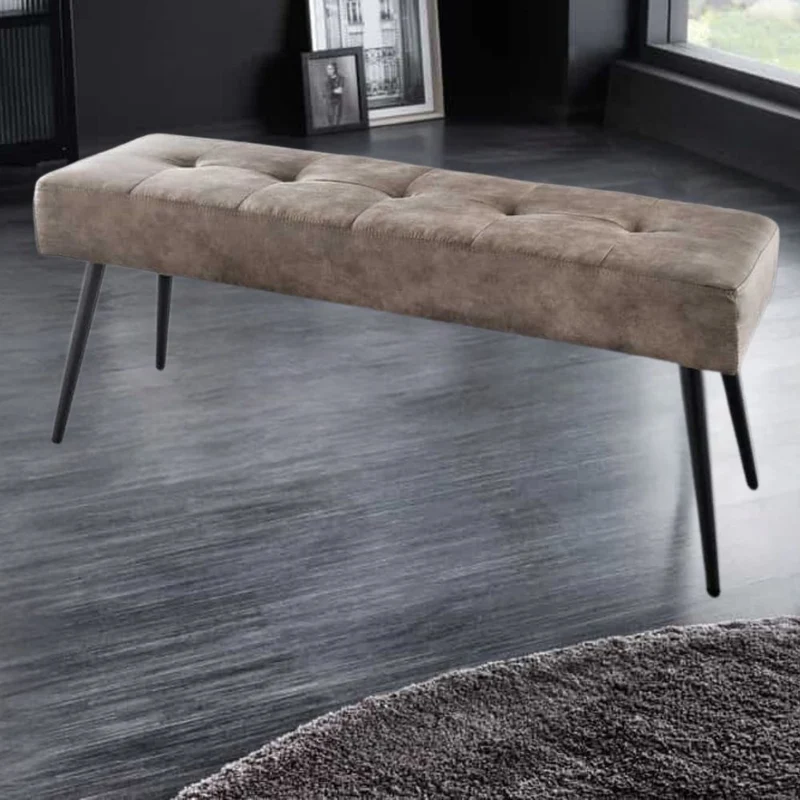 Moderne Polsterbank BELLE 100cm taupe Mikrofaser Interieur-Tipp