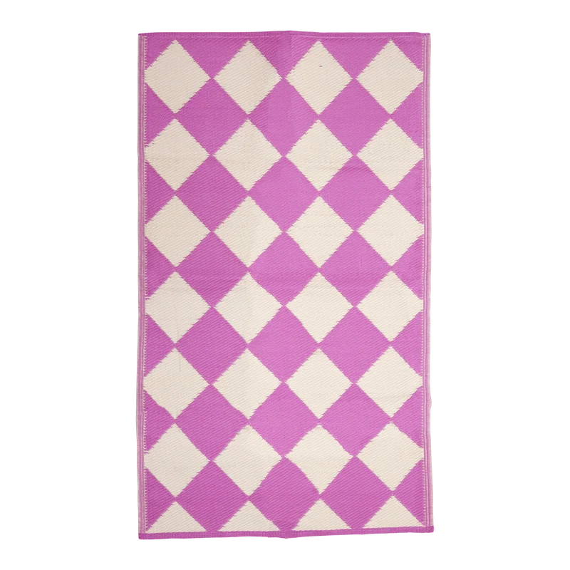 Läufer mit Harlekin-Karomuster, zartrosa