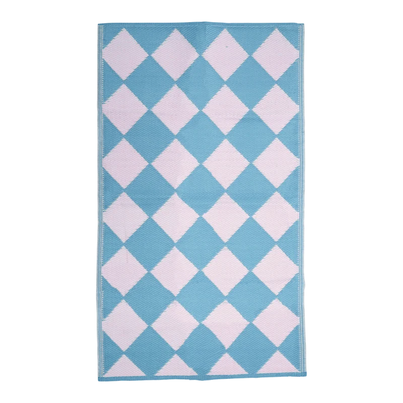 Blauer Harlekin-Checker-Läufer