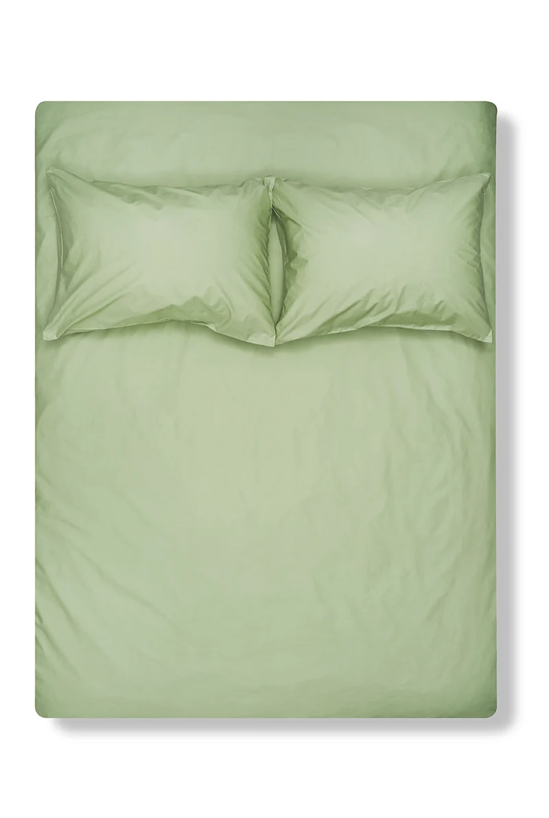 Pima Cotton Percale Bedding in Lotus Green Color
