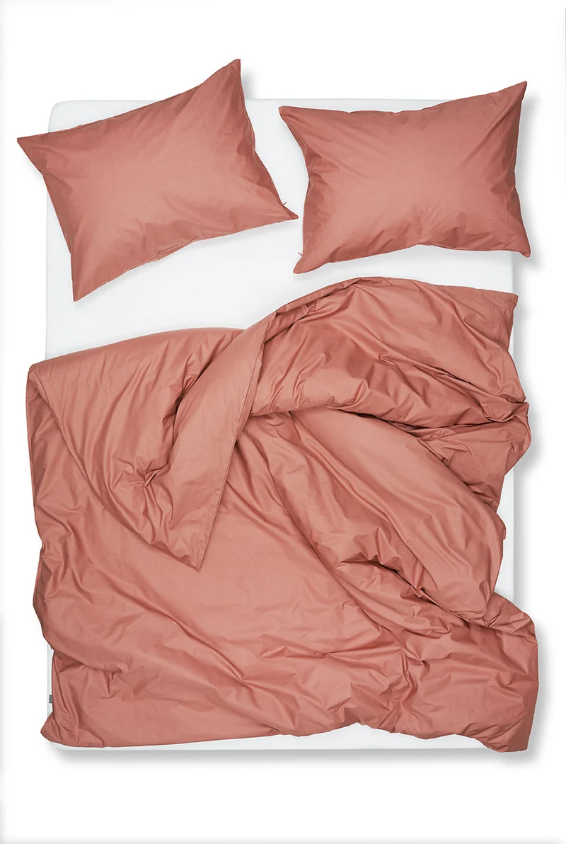 Pima Cotton Percale Bedding in Red Earth Color
