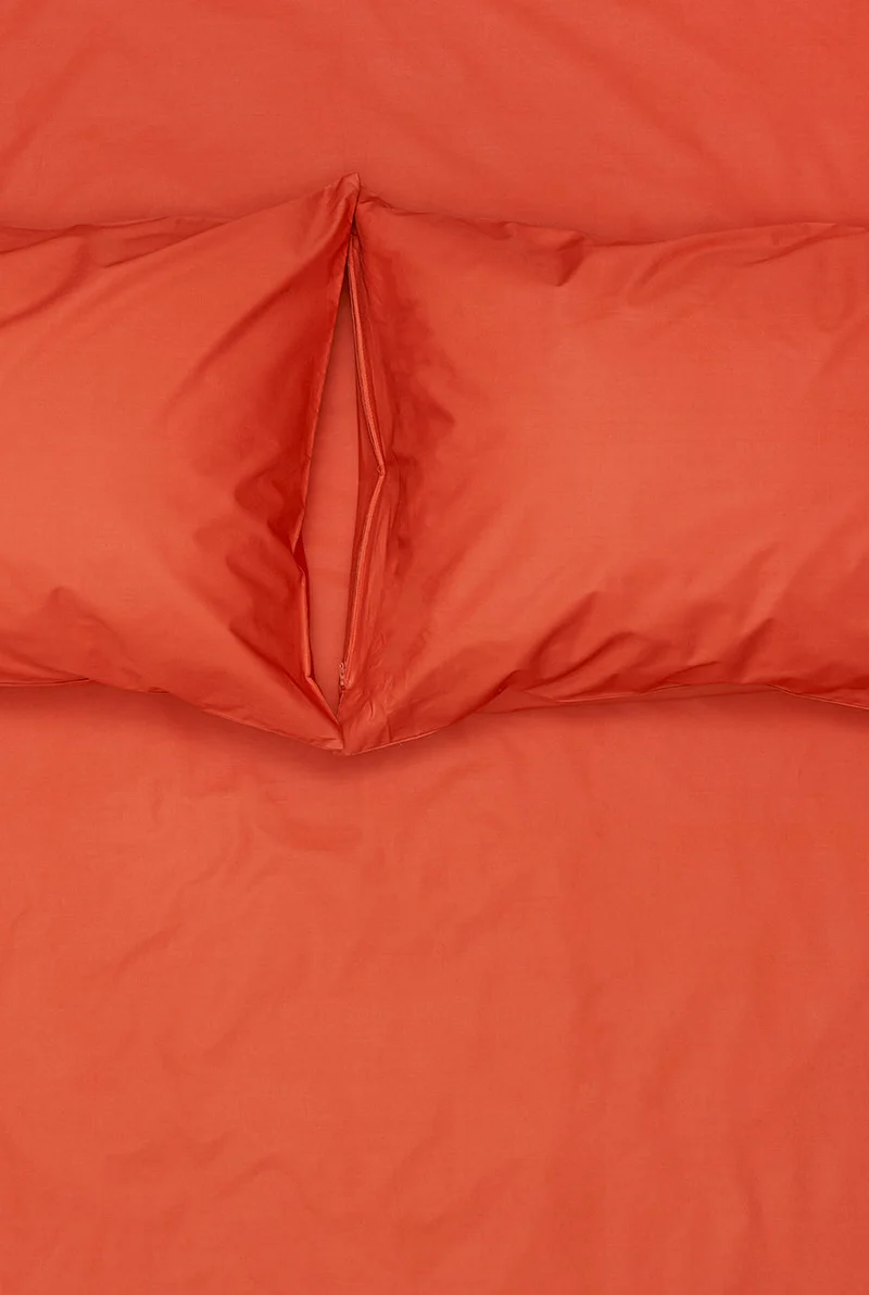 Pima Cotton Percale Bedding in Mecca Orange Color