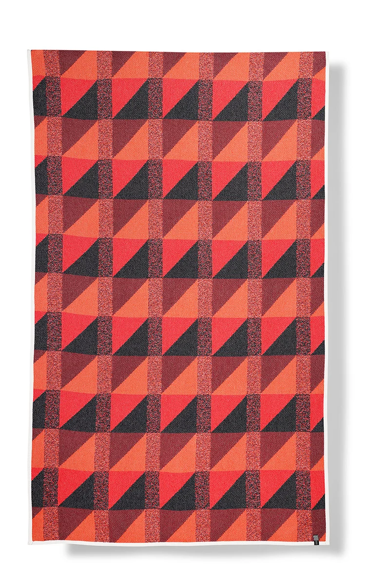 Cotton Bedspread or Blanket "Highlander" in Red Color in XL size