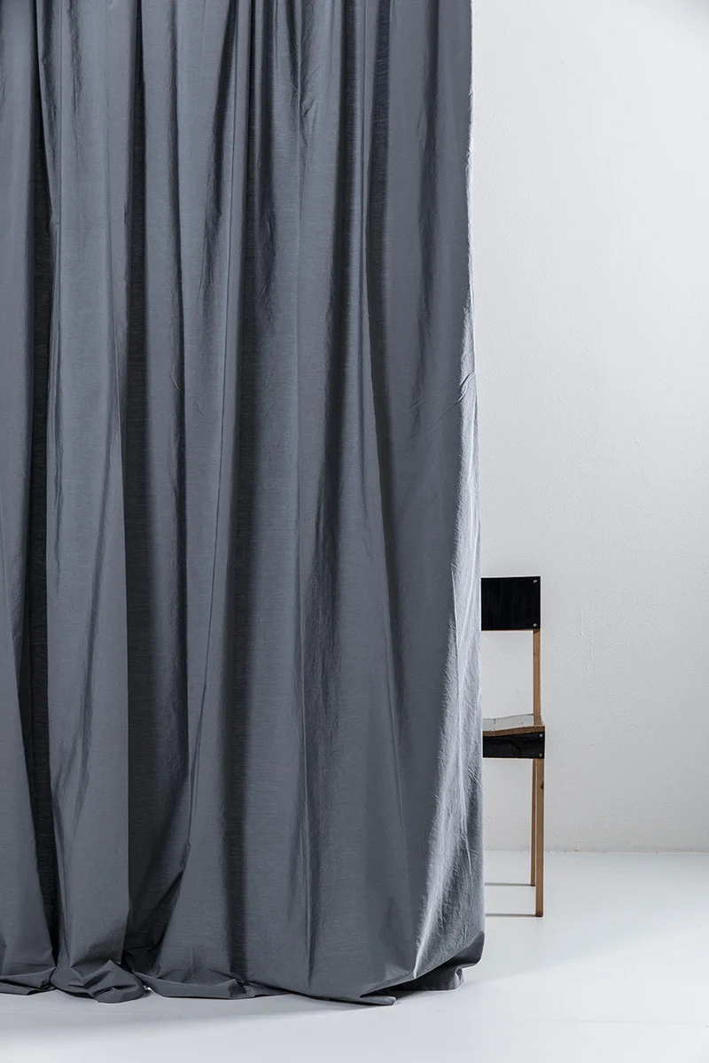 Egyptian Cotton Curtains in Petrol Color