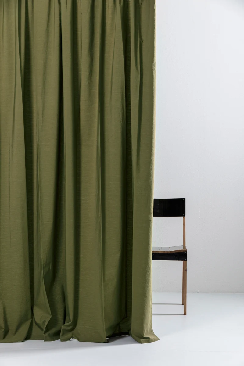 Egyptian Cotton Curtains in Moss Green Color