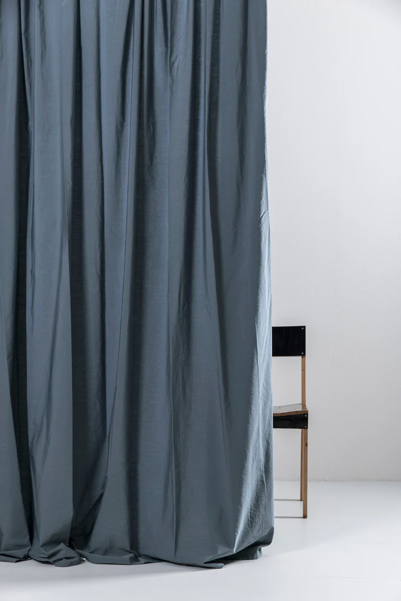 Egyptian Cotton Curtains in True Blue Color