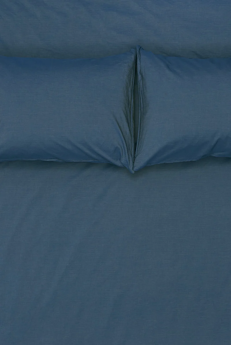 Vintage Egyptian Cotton Bedding in True Blue Color