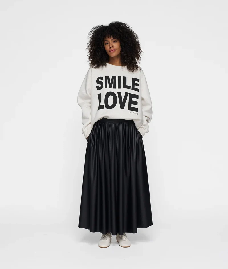 10DAYS AMSTERDAM Leatherlook Plated Skirt