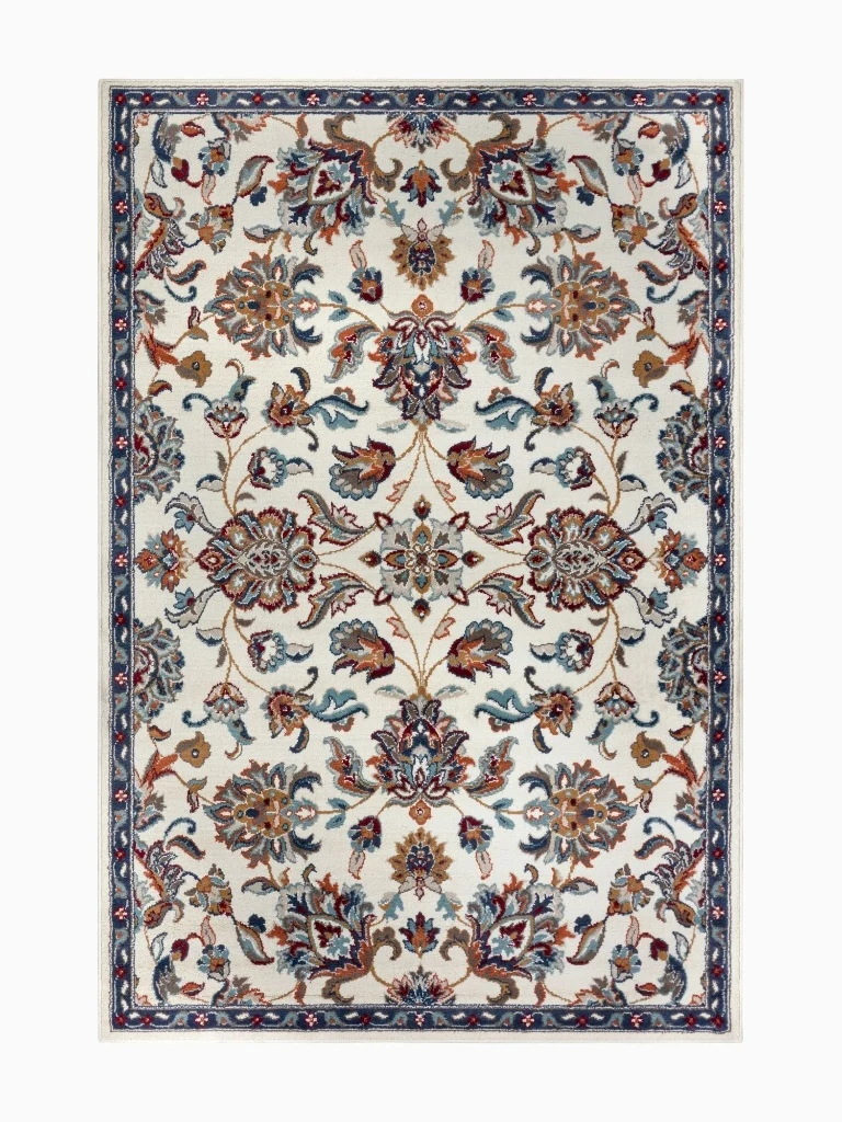Vintage Teppich Caracci Blau/Creme